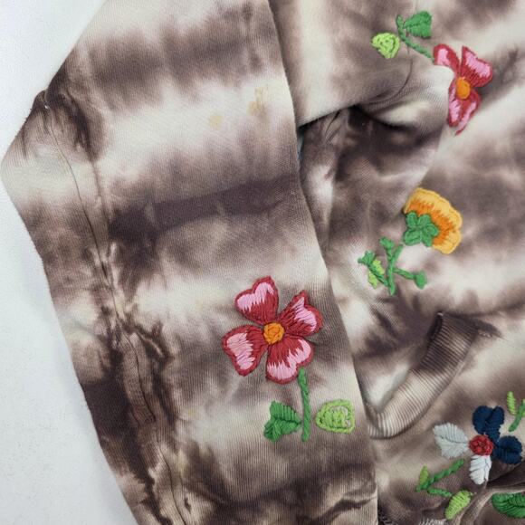 VTG Y2K Miss Me Hoodie Womens Small Tie-Dye Zip Up Embroidered Floral Butterfly - Picture 2 of 12